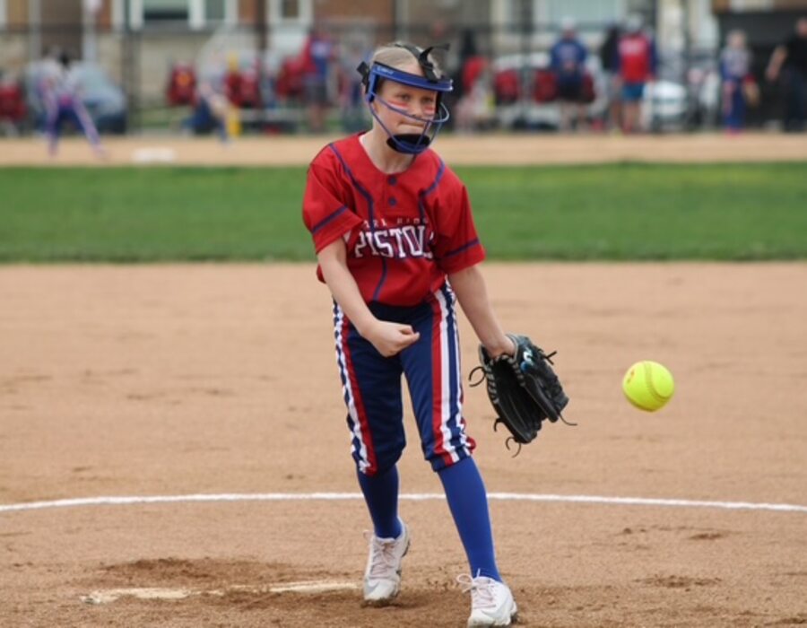 A Pistols pitcher delivering a pitch